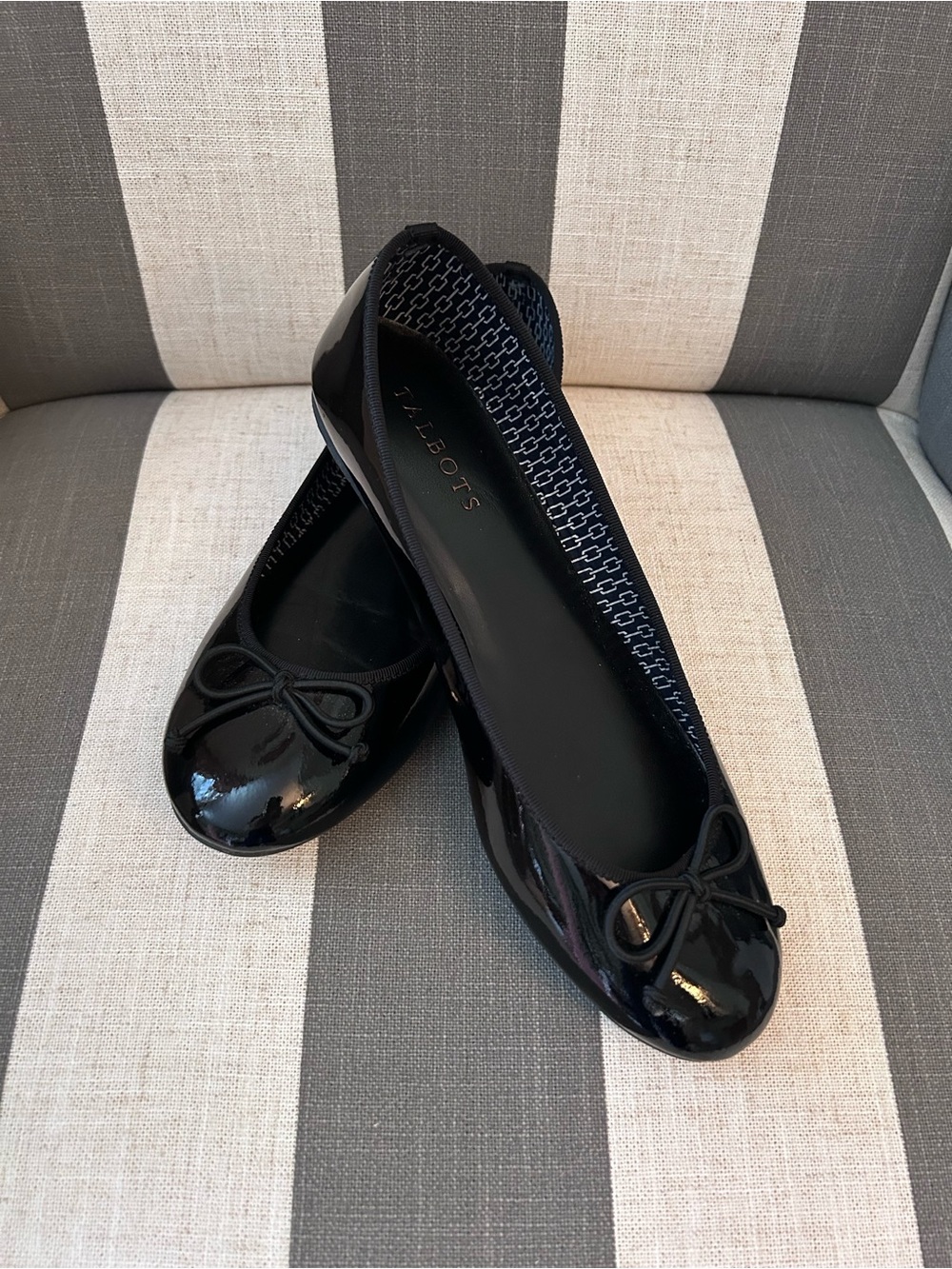 Talbots Black Patent Bow Ballet Flats